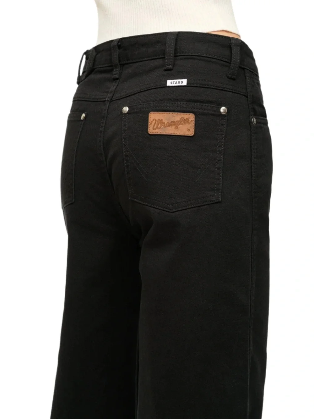 Wrangler x STAUD The Loose Wide Leg Jeans Black 28 NWT